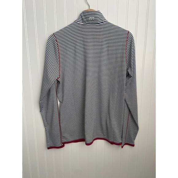Wisconsin Badgers Cutter & Buck CB DryTec 50+ 1/4 Zip Women's Sz M Striped - Picture 5 of 5